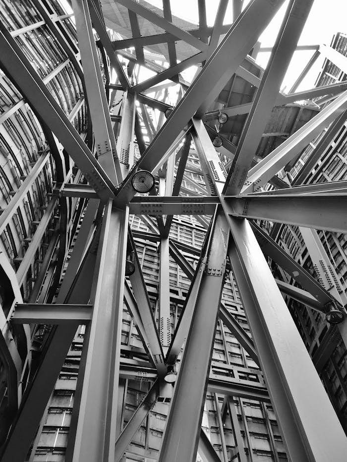 Crafting Captivating Headlines: Your awesome post title goes here A detailed view of a complex steel framework showcasing modern industrial architecture.